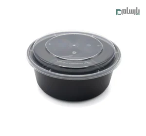 ظرف هات دلیوری گرد 1250 سی سی مشکی-🍱 ظرف هات دلیوری گرد ۱۲۵۰ سیسی مشکی | ظرف کاربردی غذا