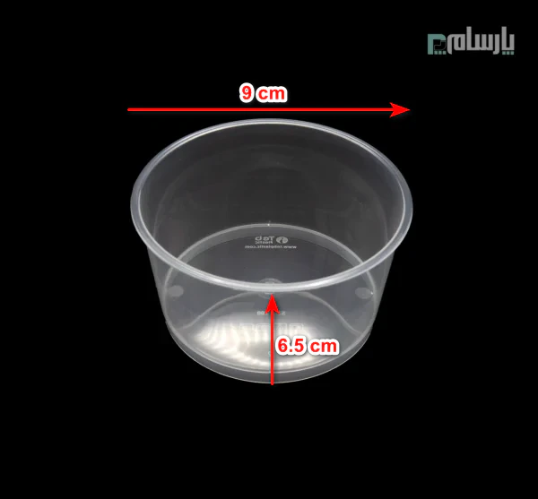 سطل ماکروویوی گرد 200 سی سی شفاف-ابعاد