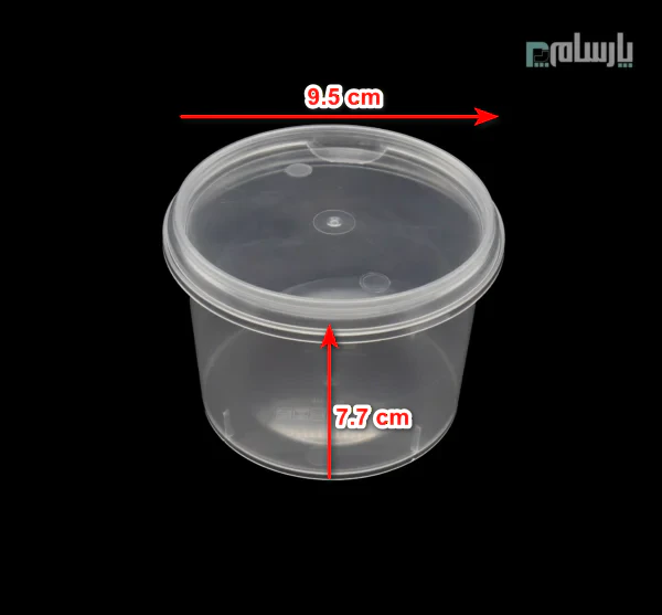 سطل ماکروویوی گرد 310 سی سی شفاف-ابعاد