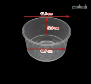 سطل ماکروویوی گرد 500 سی سی شفاف-ابعاد