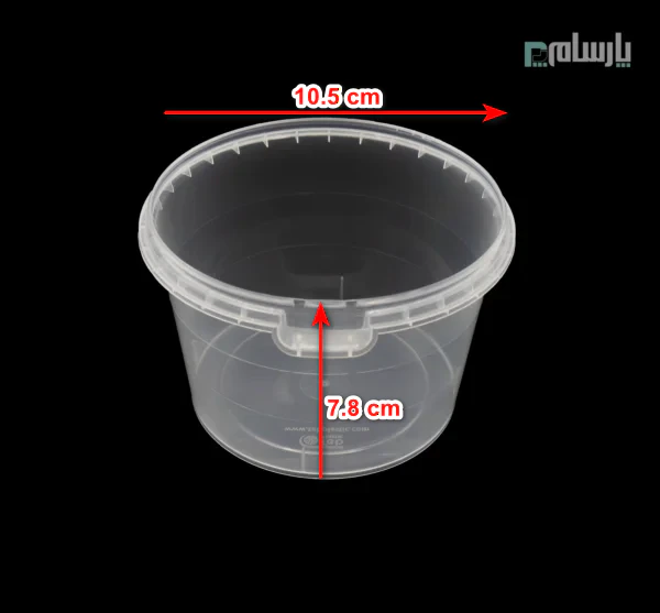 سطل ماکروویوی گرد 610 سی سی شفاف-ابعاد