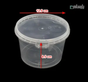 سطل ماکروویوی گرد 750 سی سی شفاف-ابعاد