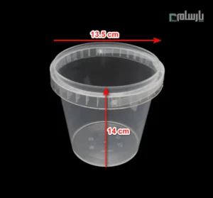 سطل ماکروویوی گرد 1400 سی سی شفاف-ابعاد