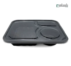 ظرف یکبار مصرف ترموفرمینگ سه خانه پریما-🍱 ظرف ترموفرمینگ سهخانه پریما | تقسیمبندی غذای یکبار مصرف