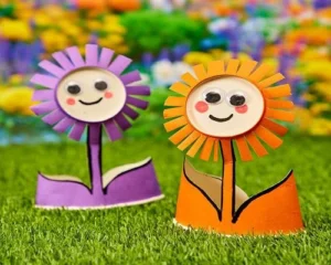 کاردستی گل با ظرف یکبار مصرف-گل های زیبا