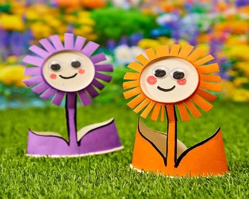 کاردستی گل با ظرف یکبار مصرف-گل های زیبا