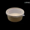 ظرف کاسه کرافت 40 انس مشکی با درب تخت-🥣 کاسه کرافت ۴۰ اونس کرم با درب تخت | مناسب سالاد و سوپ