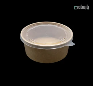 ظرف کاسه کرافت 40 انس مشکی با درب تخت-🥣 کاسه کرافت ۴۰ اونس کرم با درب تخت | مناسب سالاد و سوپ