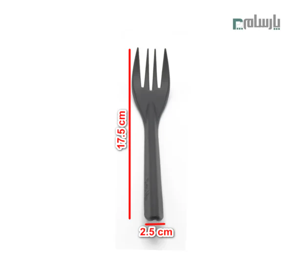 چنگال یکبار مصرف میلان مشکی-ابعاد