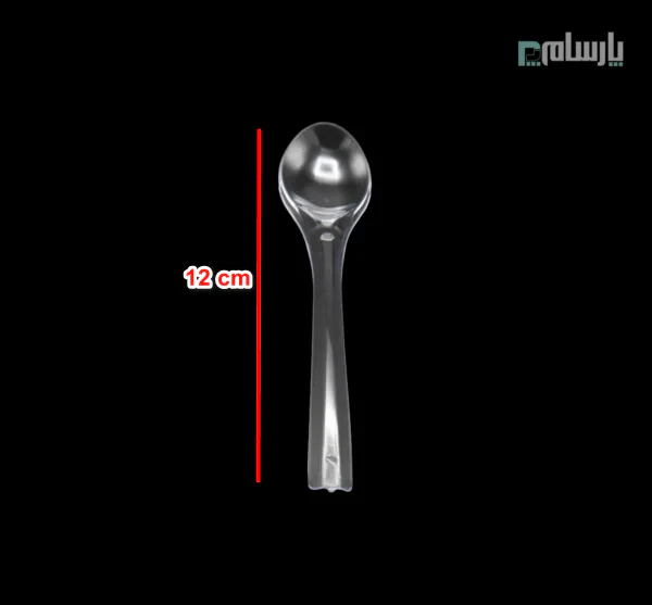 قاشق یکبار مصرف نسکافه مدل کیان شفاف-ابعاد