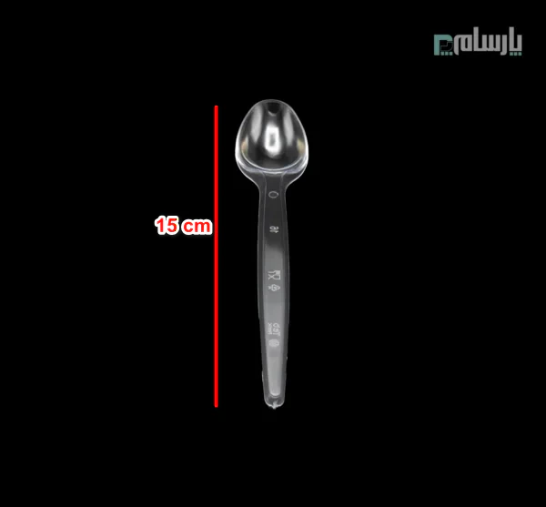 قاشق یکبار مصرف نسکافه سرو شفاف-ابعاد
