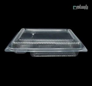 ظرف یکبار مصرف باکس ۱۰۰۰ چهار خانه - پت-📦 باکس ۱۰۰۰ چهارخانه پت | مناسب غذا و میوه