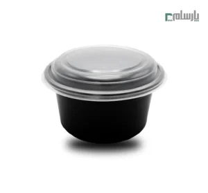 ظرف یکبار مصرف اسمارت هات 8 سانت مشکی پریما-🍲 ظرف گرد ترموفرمینگ مشکی | بستهبندی سالاد و غذا