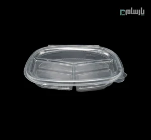 ظرف یکبار مصرف دلی رویال 3 خانه-پت-🍱 ظرف دلی رویال ۳ خانه پت | بستهبندی چندمنظوره غذا