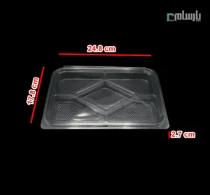ظرف یکبار مصرف باکس 5 خانه-پت-ابعاد
