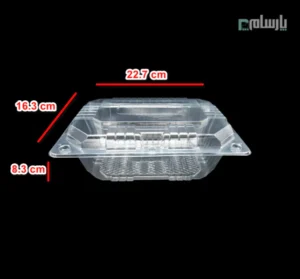 باکس یکبار مصرف میوه بزرگ شفاف-پت-ابعاد