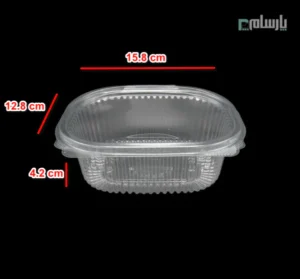 ظرف یکبار مصرف یونیک 350 سی سی-پت-ابعاد