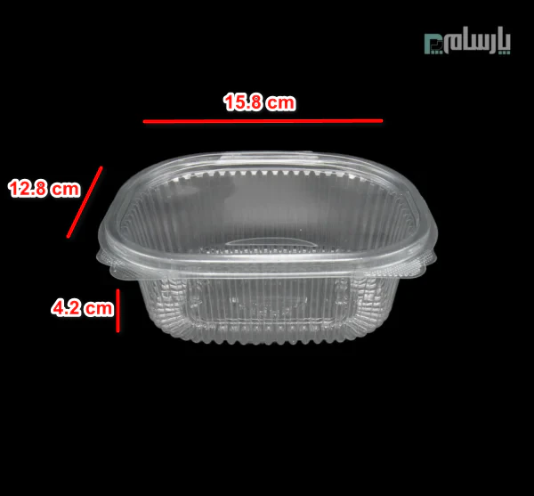 ظرف یکبار مصرف یونیک 350 سی سی-پت-ابعاد