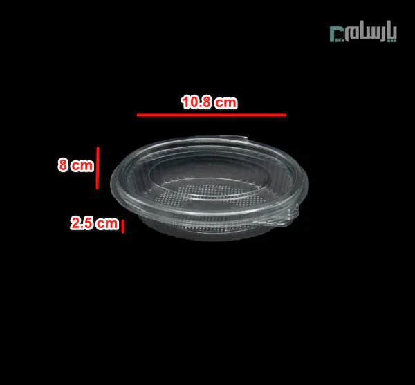 ظرف دیری یکبار مصرف ۱۰۰ سی سی-پت-ابعاد