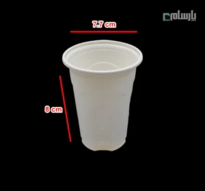 لیوان یکبار مصرف گیاهی ۲۰۰ سی سی آملون-ابعاد