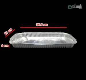 ظرف یکبار مصرف آلومینیومی کبابی ویژه بزرگ کد ۱۱۸-ابعاد