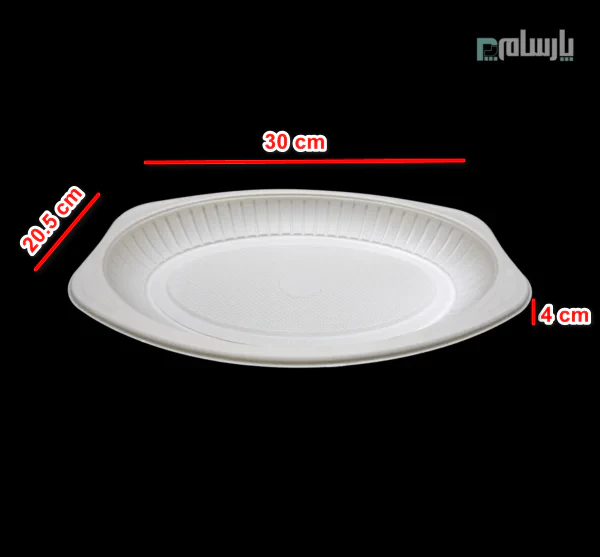 دیس یکبار مصرف گیاهی آملون سایز کوچک-ابعاد