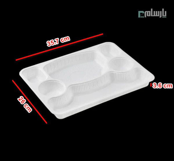 ظرف یکبار مصرف گیاهی شش خانه کبابی فانتزی آملون-ابعاد