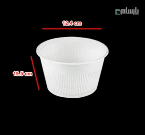 سطل یکبار مصرف گیاهی ۲۵۰۰ سی سی آملون-ابعاد