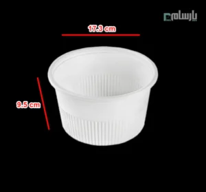 سطل یکبار مصرف گیاهی ۱۵۰۰ سی سی آملون-ابعاد