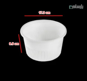 سطل یکبار مصرف گیاهی ۱۵۰۰ سی سی آملون-ابعاد