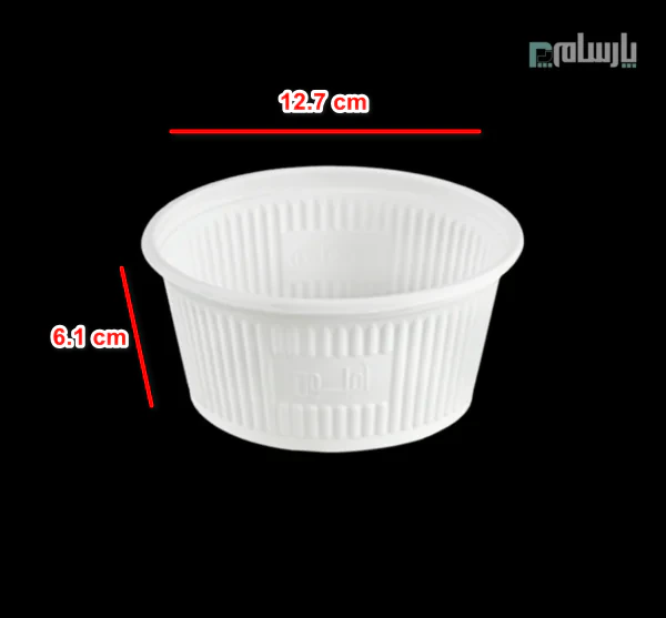 کاسه گیاهی یکبار مصرف خورشتی ۵۵۰ سی سی آملون-ابعاد