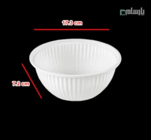 کاسه گیاهی صدفی یکبار مصرف خورشتی ۱۰۰۰ سی سی آملون-ابعاد