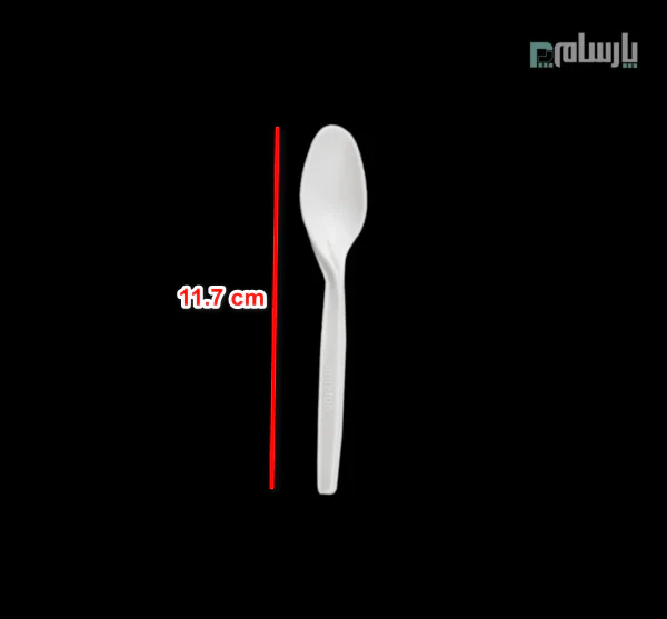 قاشق چای خوری یکبار مصرف گیاهی آملون-ابعاد