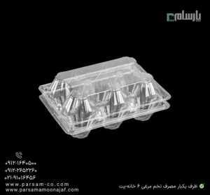 ظرف یکبار مصرف تخم مرغی 6 خانه-پت-زاویه دیگر