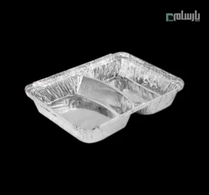 ظرف یکبار مصرف آلومینیومی پارسه دو خانه مرغی کوچک سبک کد 222