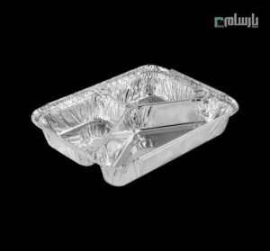ظرف یکبار مصرف آلومینیومی سه خانه پارسه سبک کد 729