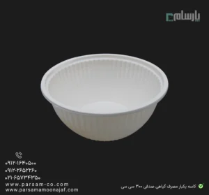 کاسه یکبار مصرف گیاهی صدفی خورشتی ۳۰۰ سی سی آملون | خرید مستقیم 🛒 ارسال سریع 🚚زاویه دوم