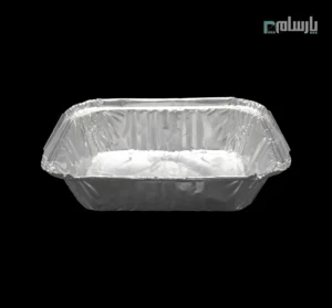 ظرف یکبار مصرف آلومینیومی نیم پرسی کد ۱۱۱-🍲 ظرف آلومینیومی نیم پرسی کد 111 🍴 مناسب سرو غذای تکنفره