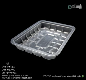 ظرف شفاف بسته بندی گوشت ابعاد 3×17×22-زاویه دیگر