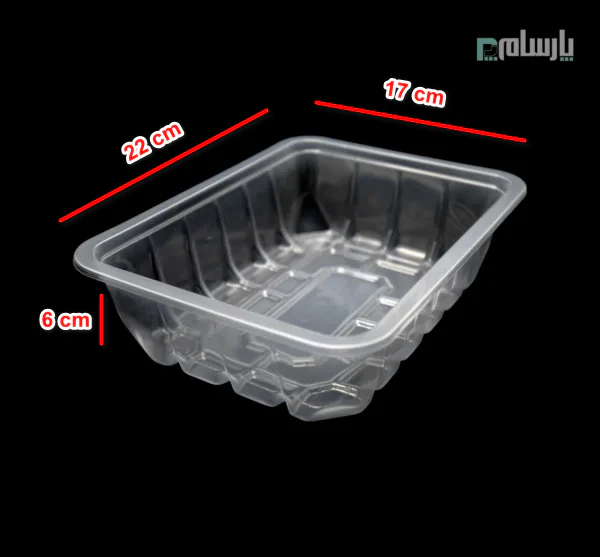 ظرف گوشت یکبار مصرف شفاف ابعاد 6×17×22-ابعاد