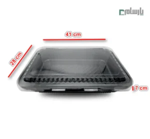 دیس گوشت یکبار مصرف مشکی ابعاد 7×28×41-ابعاد