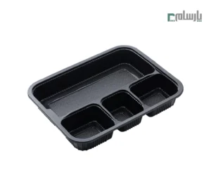 ظرف یکبار مصرف چهار خانه مشکی کد 406 مهر پارسا