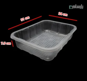 ظرف پروتئینی شفاف یکبار مصرف ابعاد 7.5×24×31-ابعاد