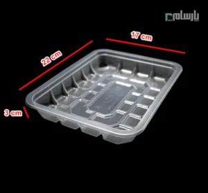ظرف شفاف بسته بندی گوشت ابعاد 3×17×22-ابعاد