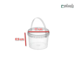سطل یکبار مصرف ماکروویو 610 سی سی دسته دار شفاف-ابعاد