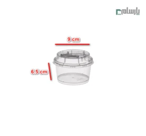 سطل ماکروویوي 200 سی سی درب بزرگ شفاف-ابعاد
