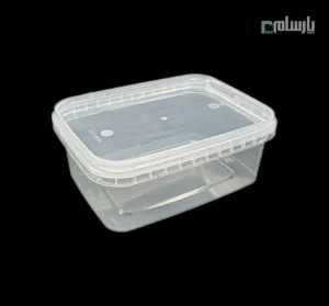 ظرف یکبار مصرف مستطیل ماکروفری 400 سی سی شفاف پولاد پویش – 🥡 ظرف مستطیل شفاف 400cc پولاد پویش | مناسب ماکروویو