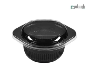 ظرف یکبار مصرف مشکی کد RB350 دسته دار مهرپارسا – 🥡 ظرف دستهدار مشکی RB350 مهرپارسا | مقاوم و مناسب حمل غذا