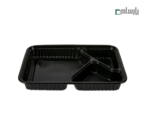 ظرف یکبار مصرف سه خانه مشکی مهرپارسا کد 733