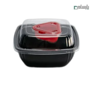 ظرف یکبار مصرف مشکی کد M800 مهرپارسا با درب سس کاپ مثلثی